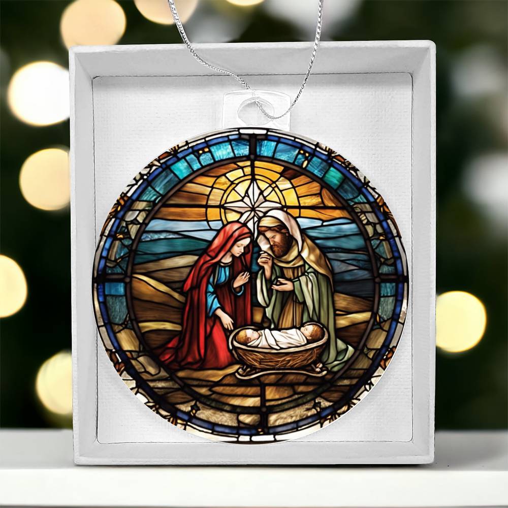Mary and Joseph Acrylic Ornament-[Heartfelt Family Gift]