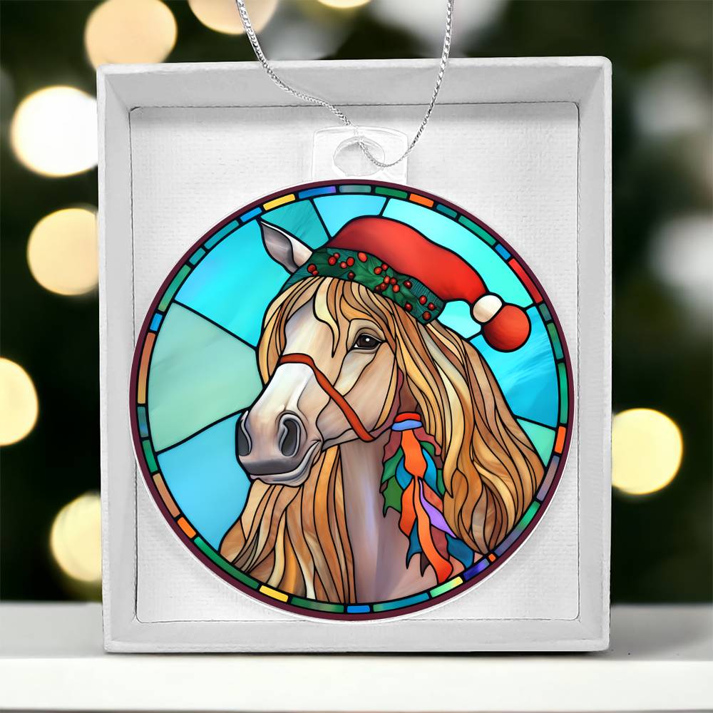 Handcrafted Stained Glass Horse Christmas Ornament - Unique Holiday Decor-[Heartfelt Family Gift]