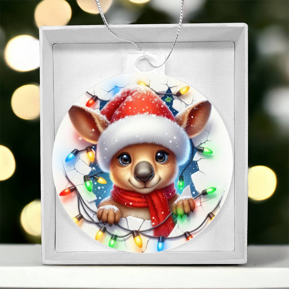 Reindeer Breakaway 3d Effect Acrylic Ornament-[Heartfelt Family Gift]