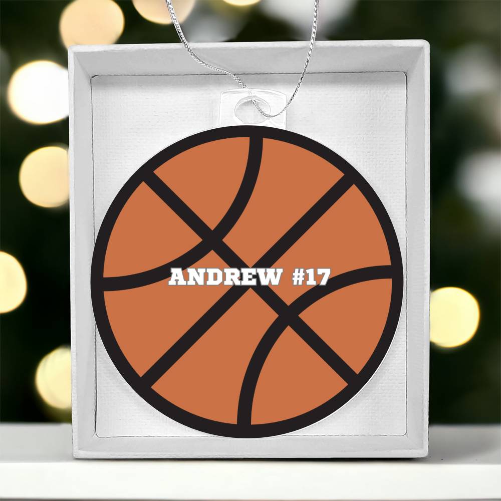 Personalized Basketball Player Christmas Tree Ornament-[Heartfelt Family Gift]