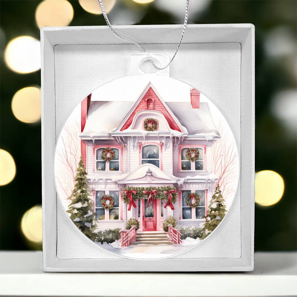 Victorian Houses Christmas Ornament - Acrylic Holiday Decor-[Heartfelt Family Gift]