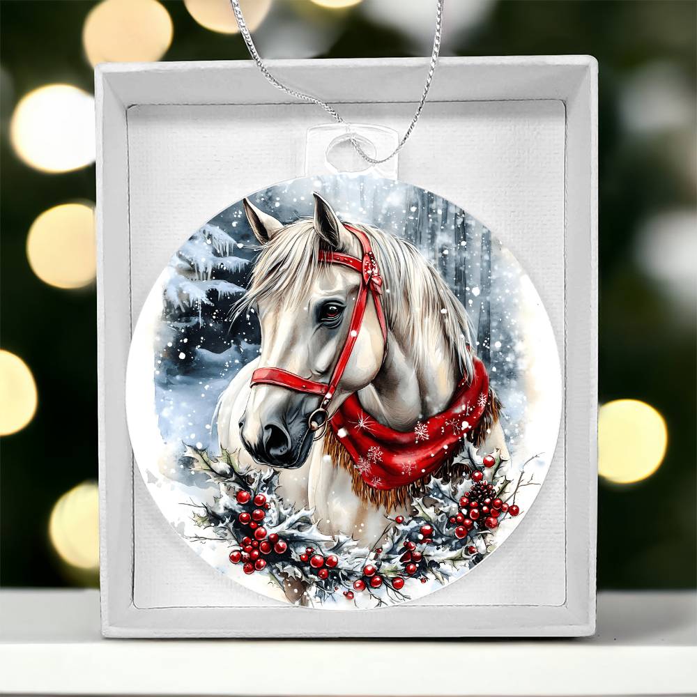 Horse Acrylic Christmas Ornament