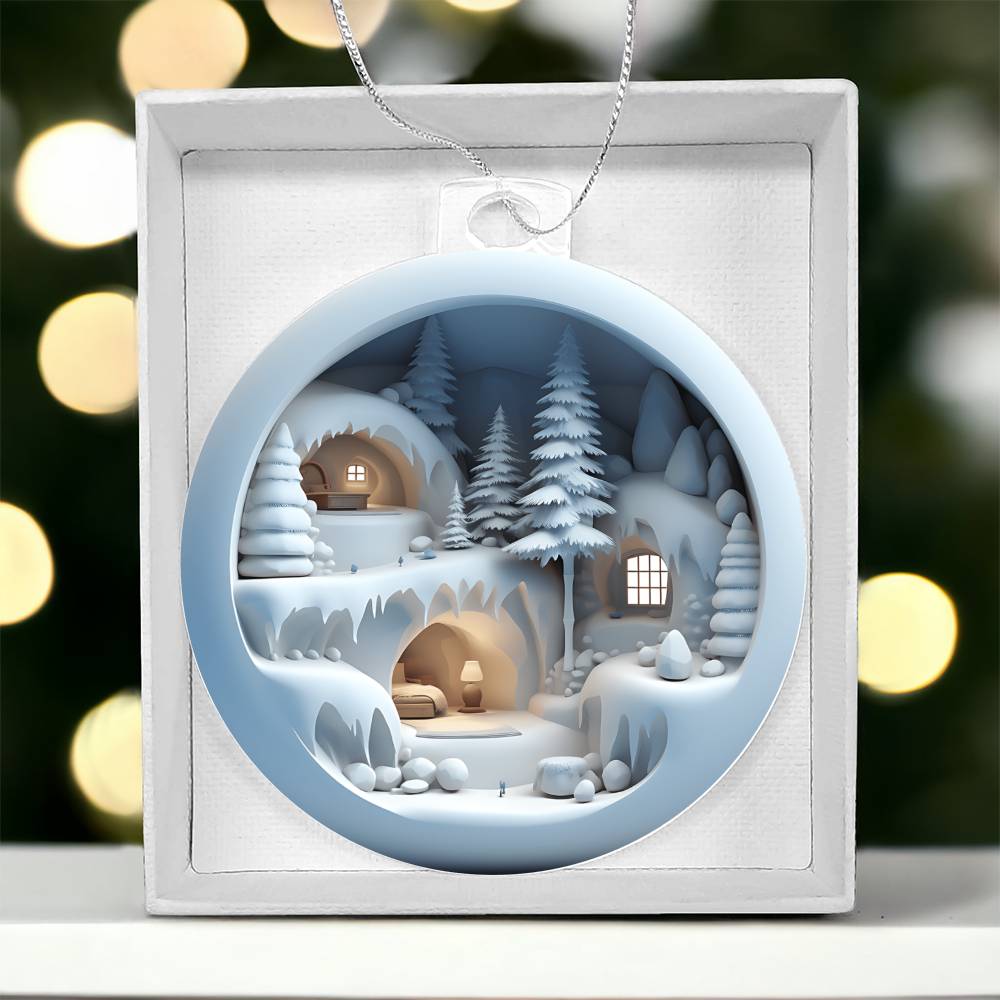 Winter Scene 3D Acrylic Ornament - Adds a Festive Touch to Your Holiday Decor-[Heartfelt Family Gift]
