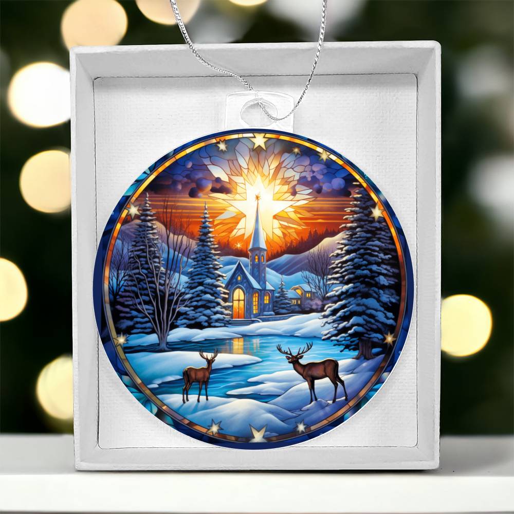 Holiday Deer in Snow Ornament - Christmas Tree Decor-[Heartfelt Family Gift]