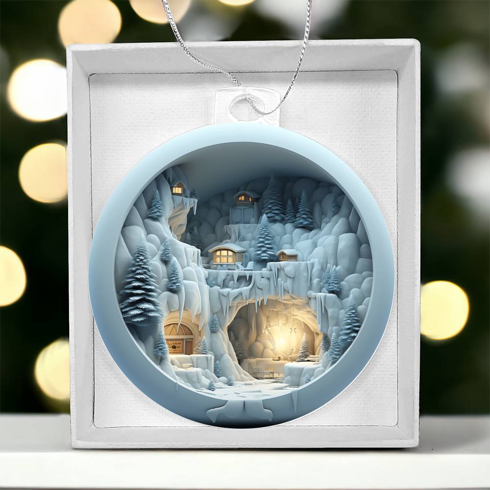 3D Winter Scene Acrylic Ornament - Festive Home Decor - Unique Gift-[Heartfelt Family Gift]