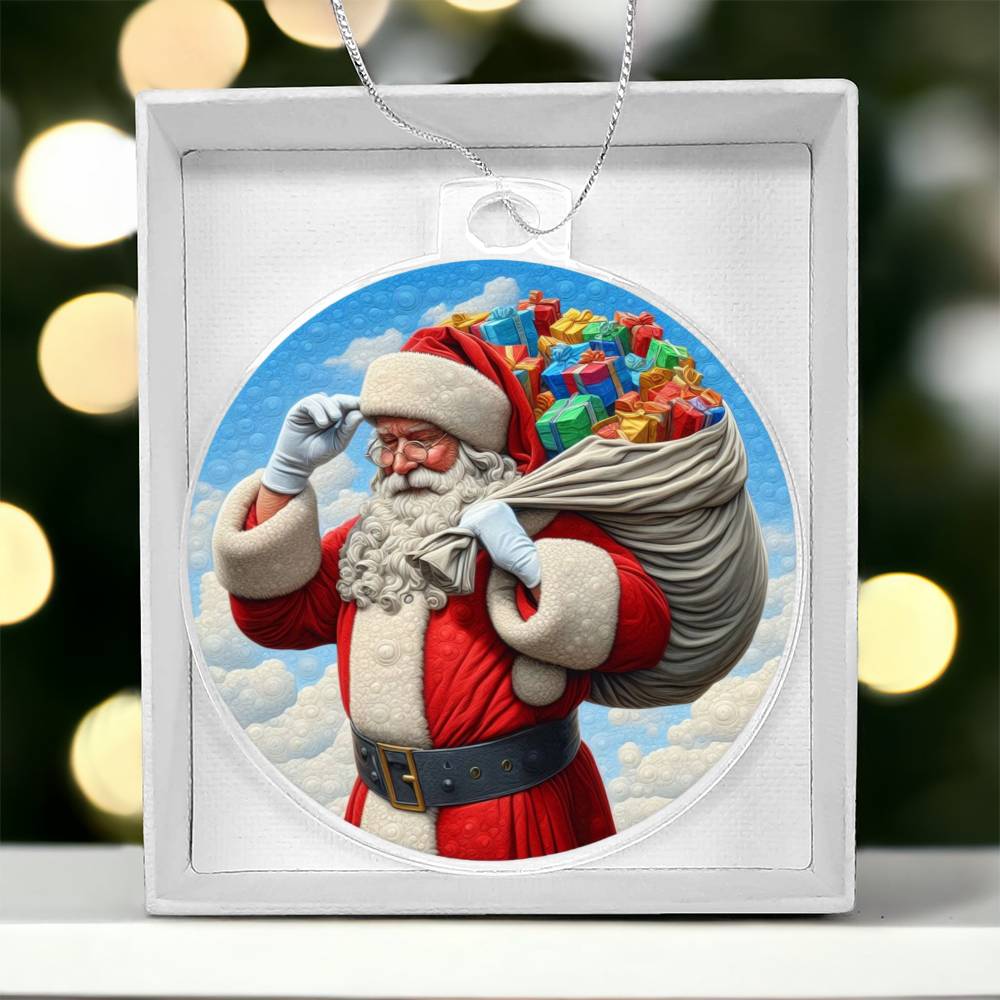 Acrylic Santa Christmas Ornament - Festive Holiday Decoration-[Heartfelt Family Gift]