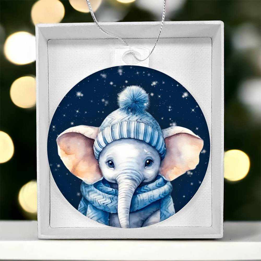 Elephant Christmas Ornament for Festive Holiday Decor - Winter Theme-[Heartfelt Family Gift]