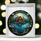 Stained Glass Lake House Christmas Ornament - Unique Holiday Decoration-[Heartfelt Family Gift]