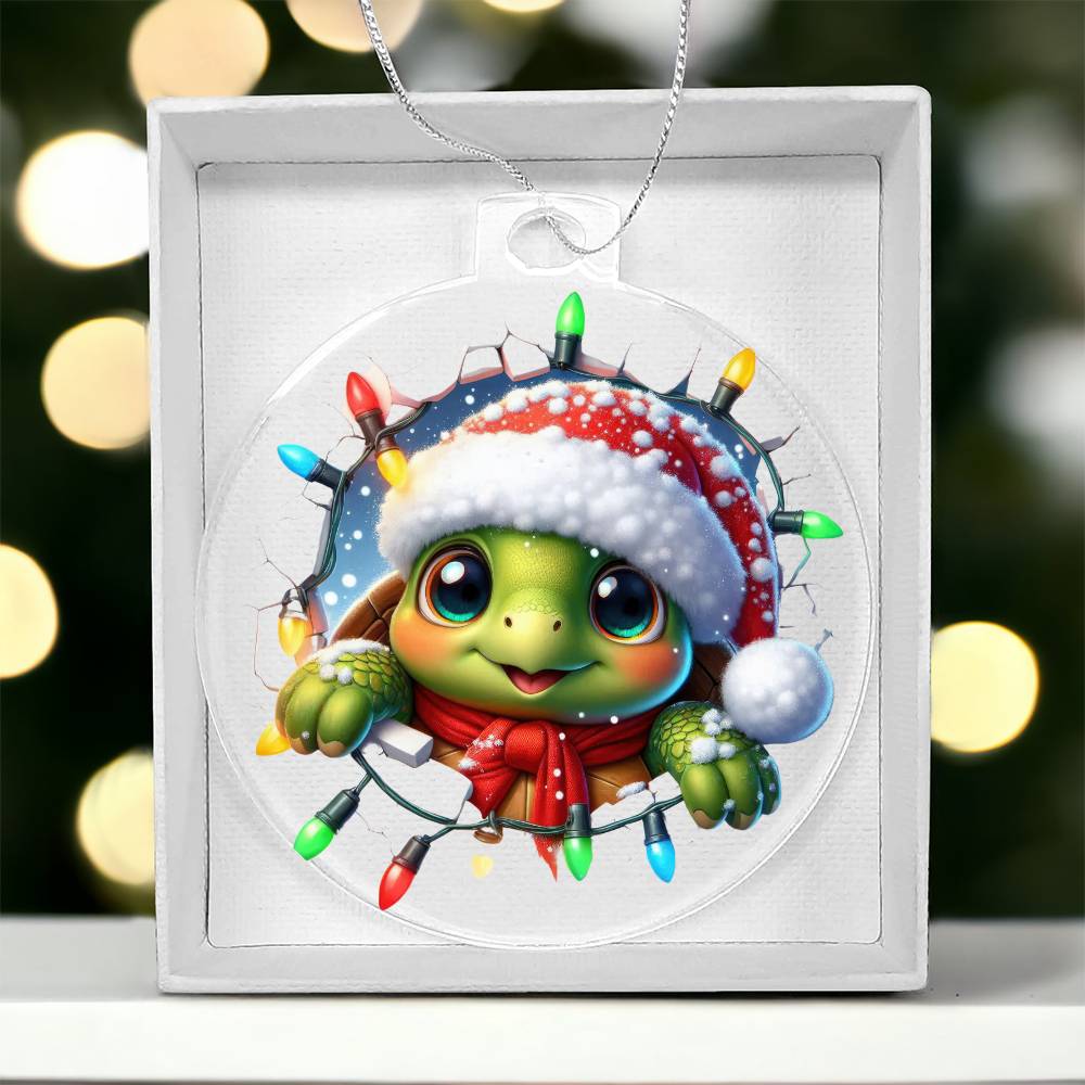 Turtle Breakaway 3D Effect Acrylic Ornament-[Heartfelt Family Gift]