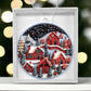 Red Christmas Village Acrylic Ornament-[Heartfelt Family Gift]