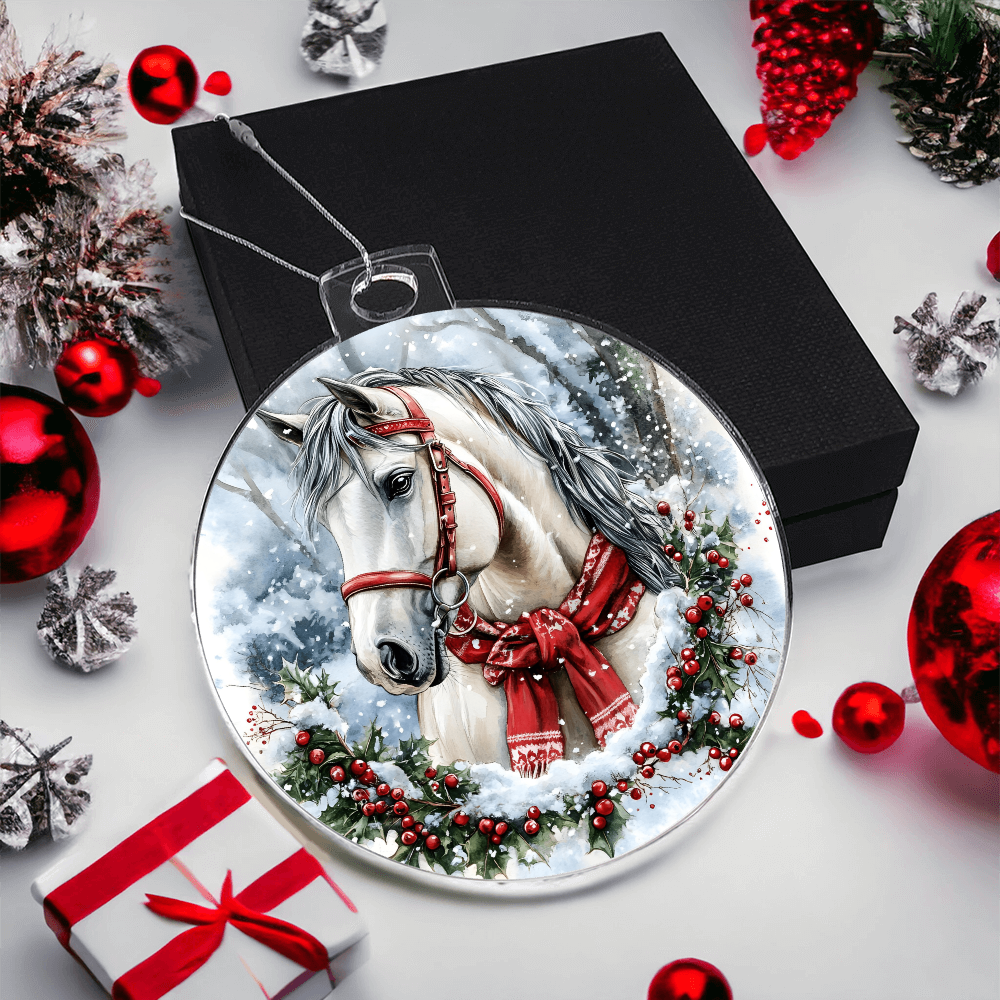 Horse Acrylic Christmas Ornament