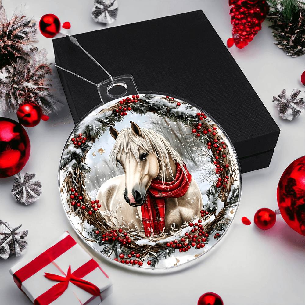 Horse Acrylic Christmas Ornament