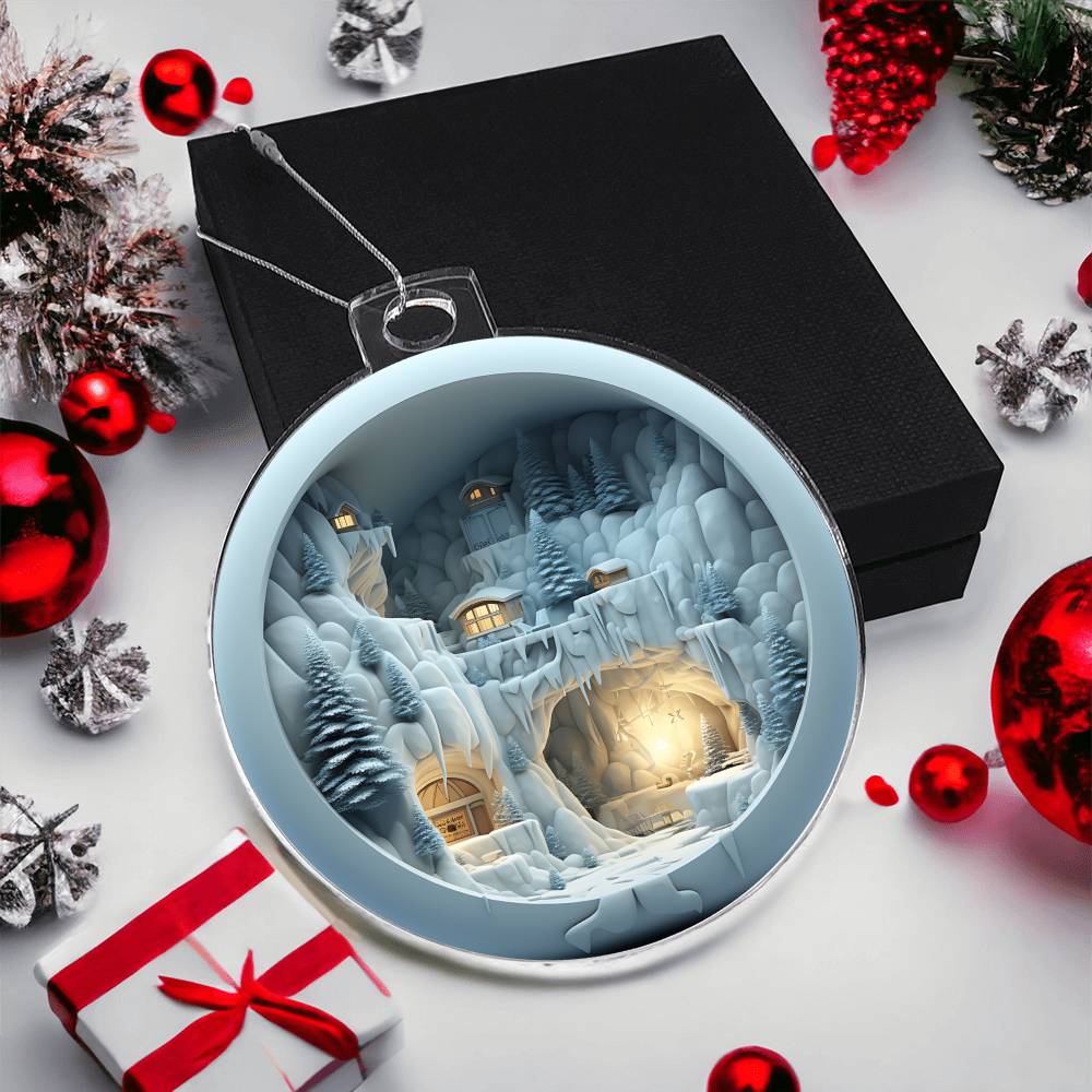 3D Winter Scene Acrylic Ornament - Festive Home Decor - Unique Gift-[Heartfelt Family Gift]