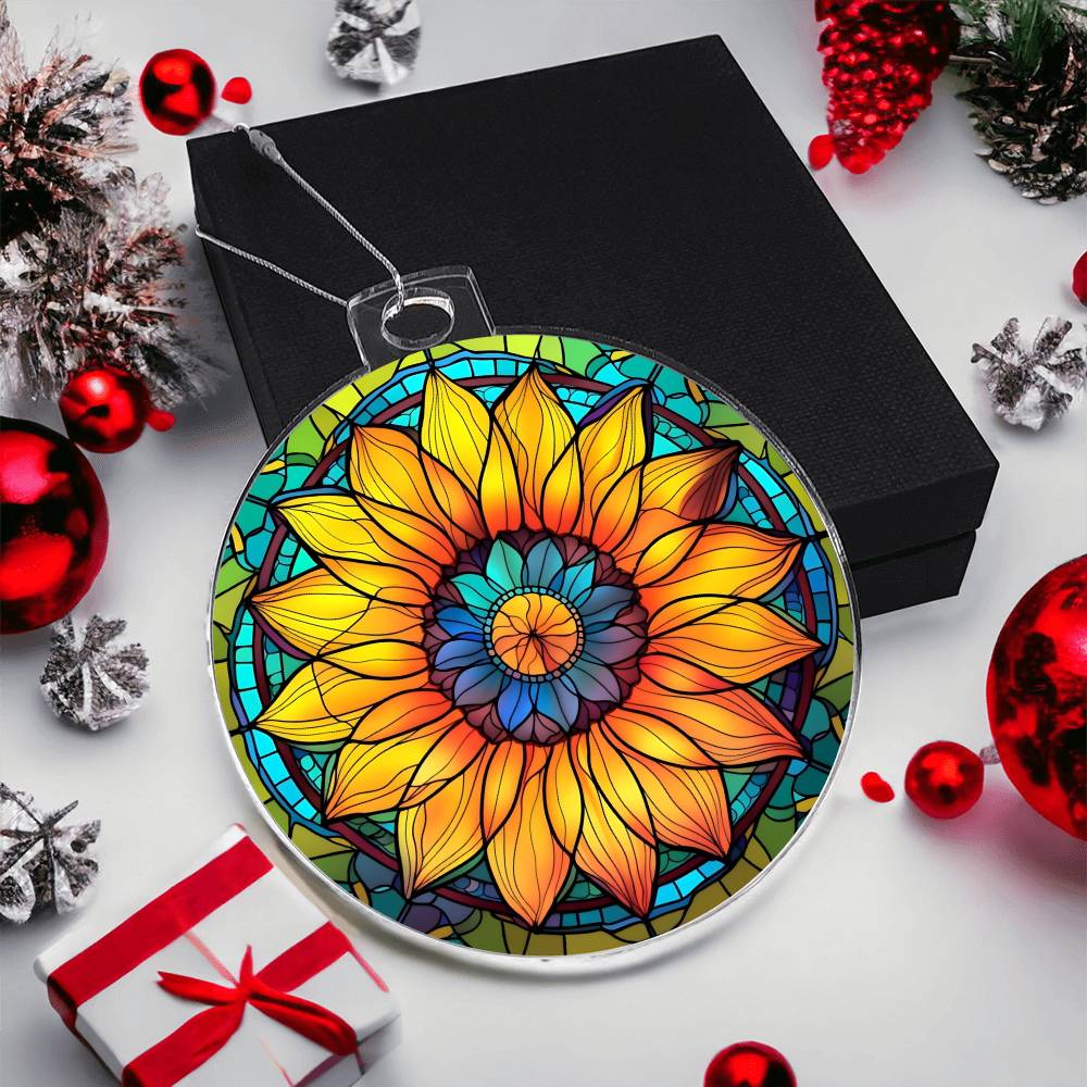 Sunflower Acrylic Suncatcher Christmas Ornament - Unique Holiday Decoration-[Heartfelt Family Gift]