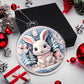 Pastel Bunny Acrylic Christmas Ornament - Pink and Blue Holiday Decoration-[Heartfelt Family Gift]