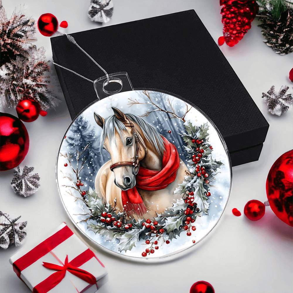 Horse Acrylic Christmas Ornament