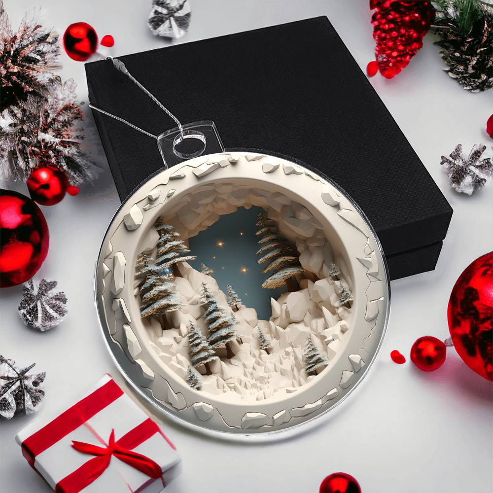 3D Winter Scene Acrylic Ornament - Add a Festive Touch to Your Holiday Decor-[Heartfelt Family Gift]