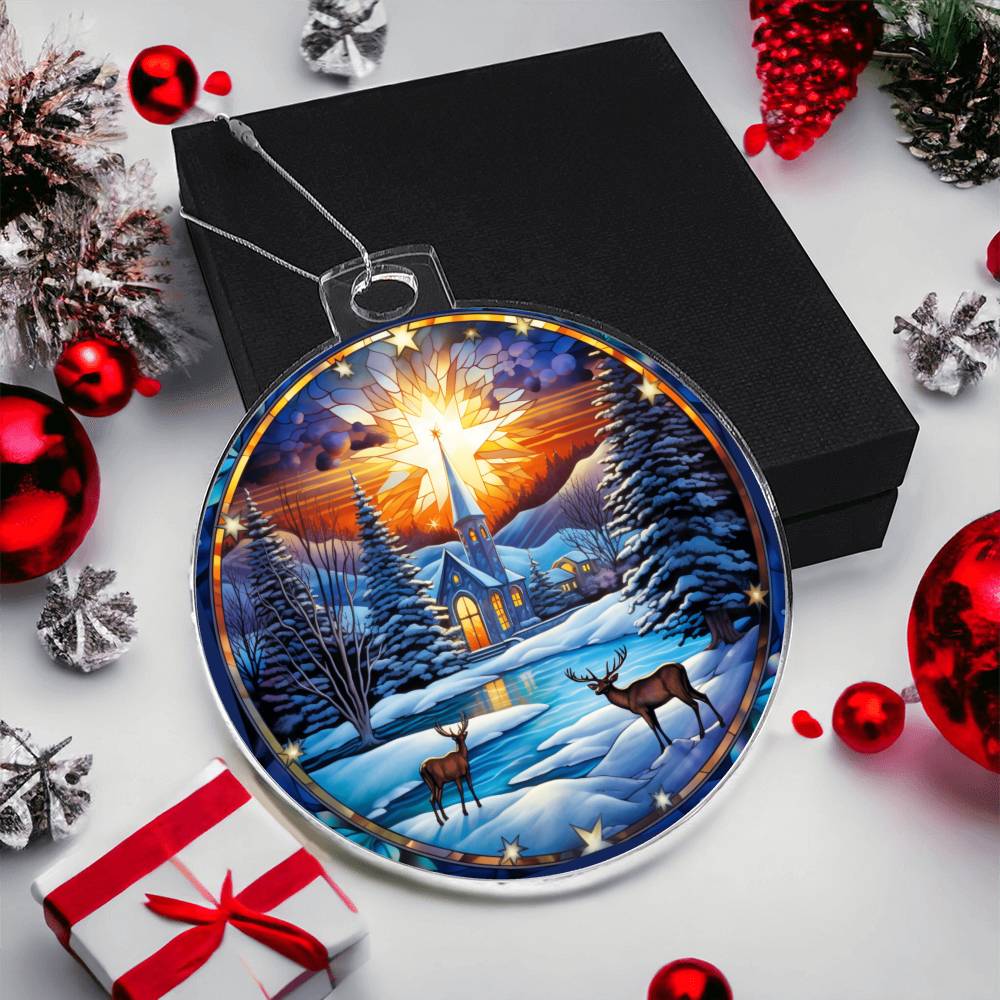 Holiday Deer in Snow Ornament - Christmas Tree Decor-[Heartfelt Family Gift]