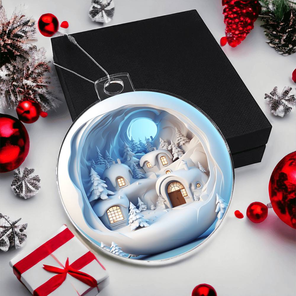 3D Winter Scene Acrylic Ornament  Add a Touch of Holiday Magic to Your Home-[Heartfelt Family Gift]