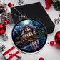 Lake House Stained Glass Christmas Ornament-[Heartfelt Family Gift]