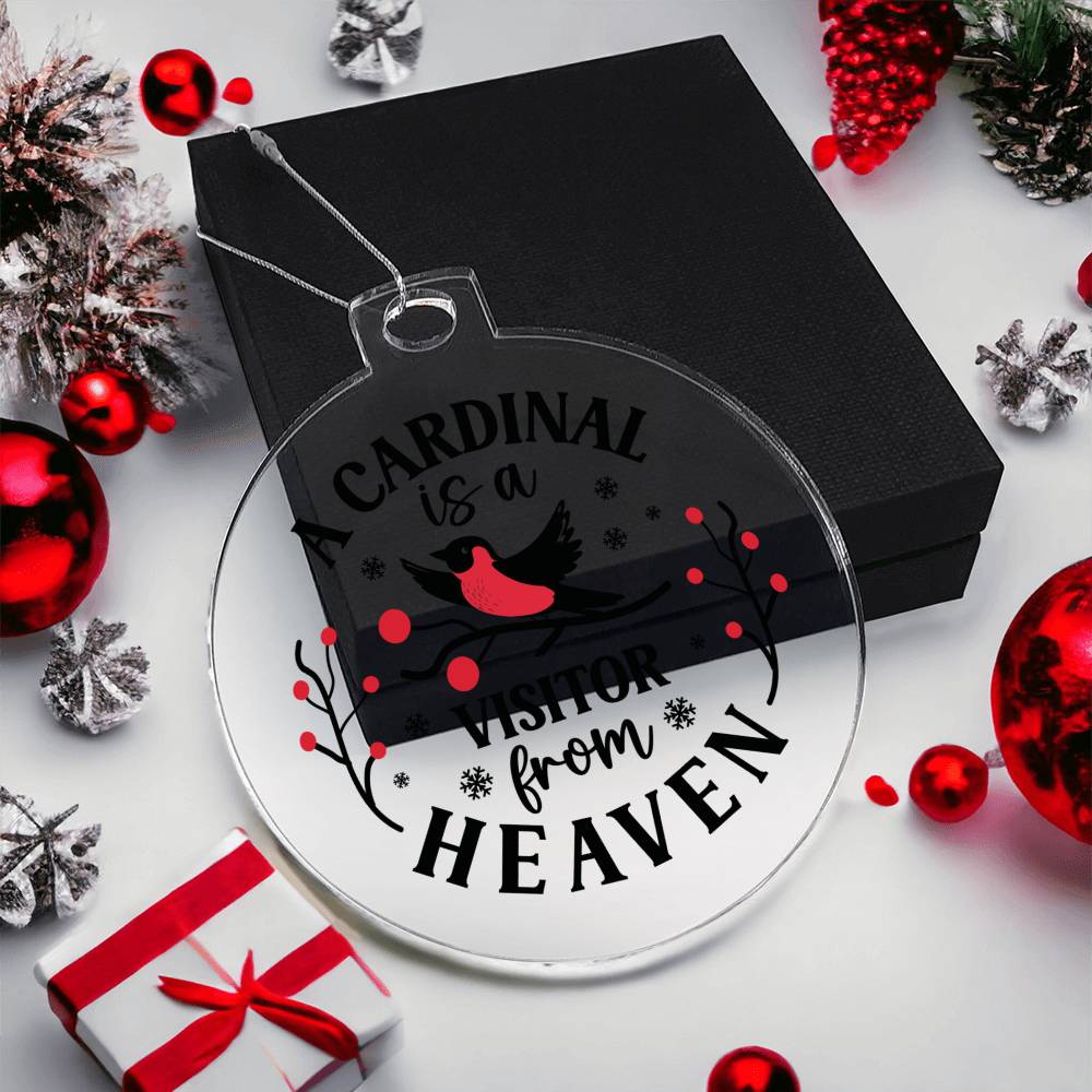 Cardinal Memorial Acrylic Ornament-[Heartfelt Family Gift]