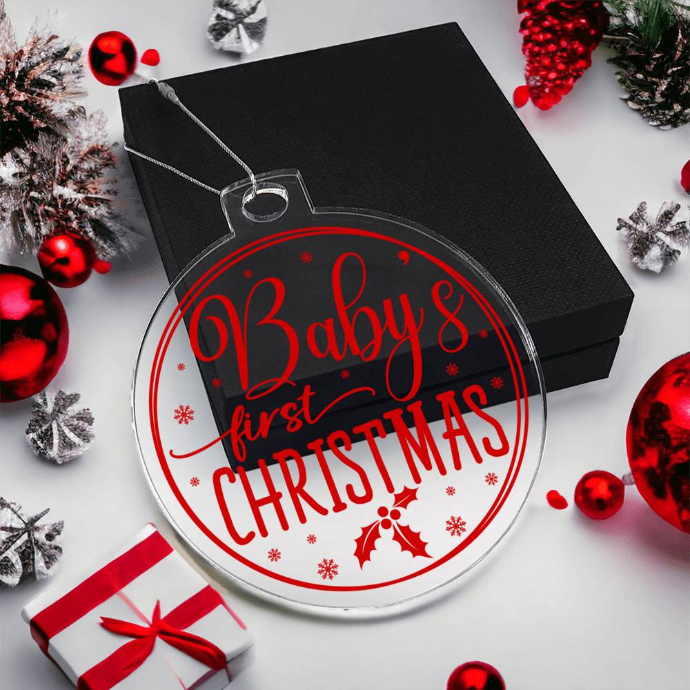 Baby's 1st Christmas Acrylic Ornament-[Heartfelt Family Gift]