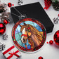 Handmade Stained Glass Horse Christmas Ornament - Festive Holiday Decoration-[Heartfelt Family Gift]