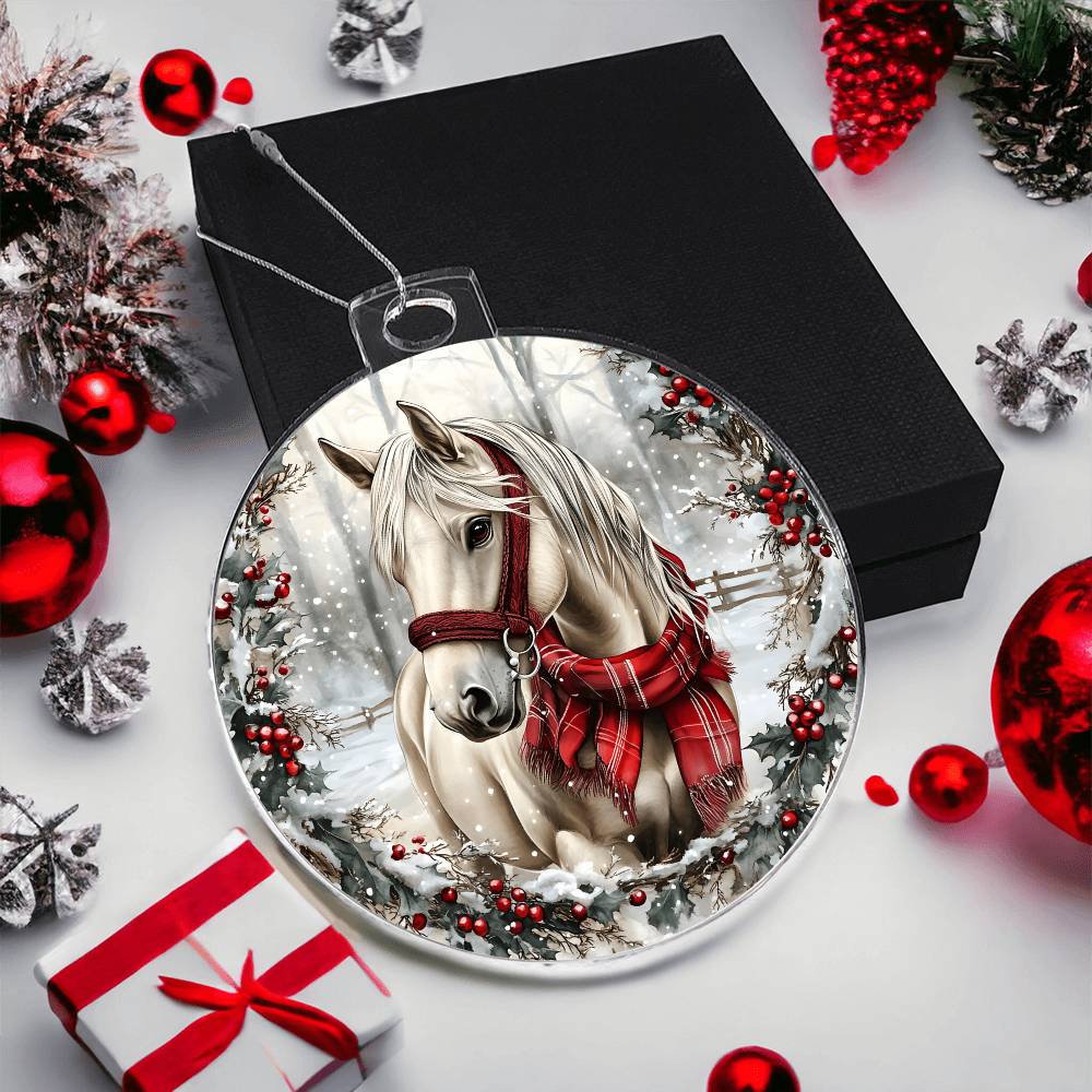 Horse Acrylic Christmas Ornament