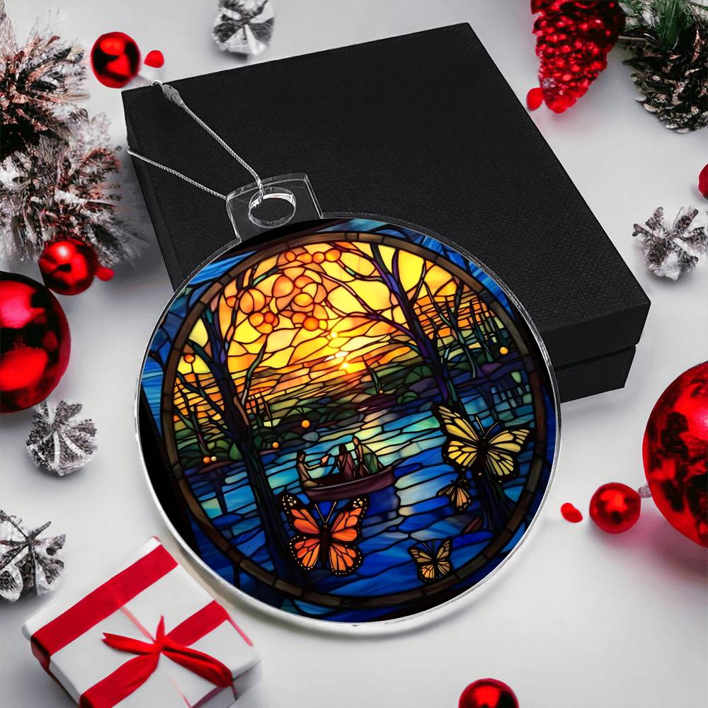 Acrylic Christmas Ornament Butterflies in the Woods - Perfect for Holiday Decor-[Heartfelt Family Gift]
