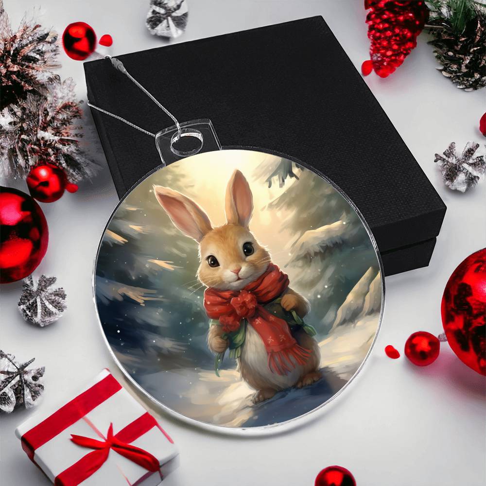 Bunny Christmas Tree Ornament Acrylic Ornament-[Heartfelt Family Gift]