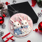 Pastel Pink and Blue Bunny Family Christmas Ornament - Acrylic Adorable Additions to Your Tree-[Heartfelt Family Gift]