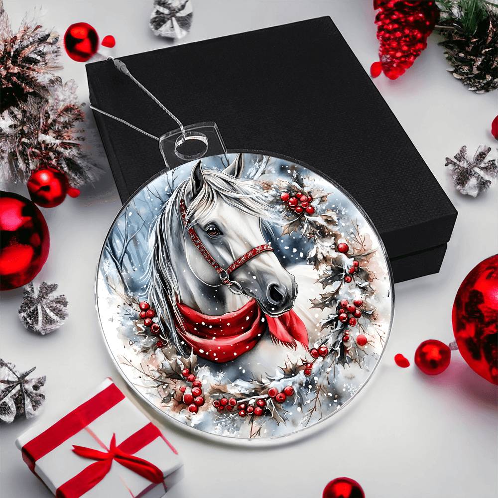 Horse Acrylic Christmas Ornament