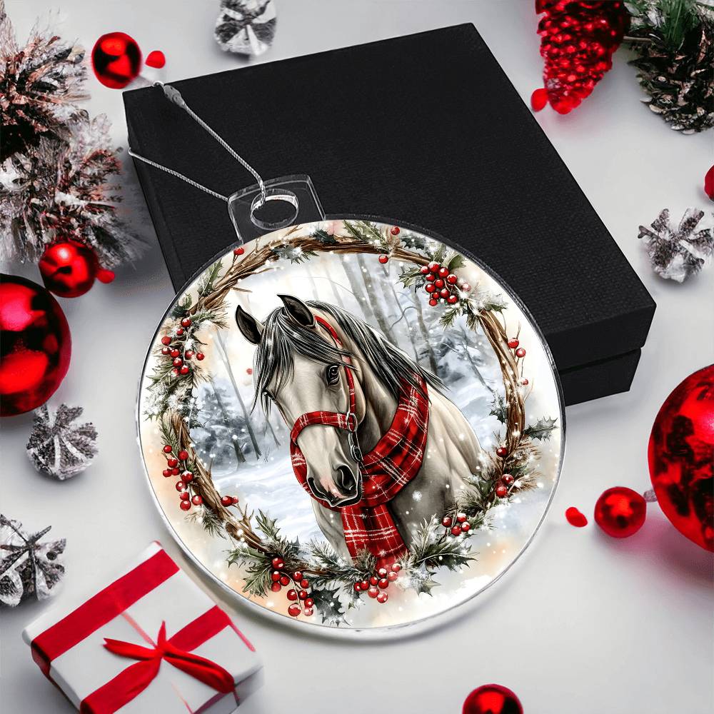 Horse Acrylic Christmas Ornament