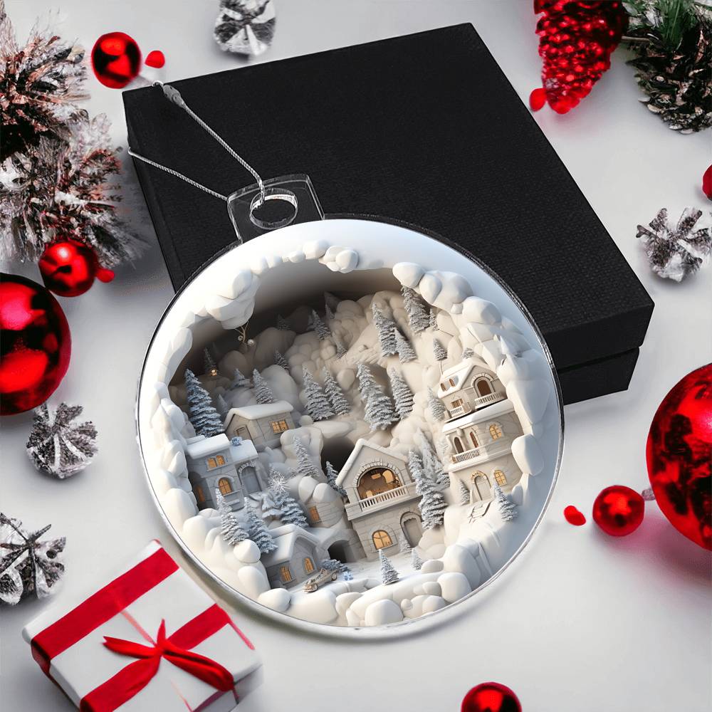 3D Winter Scene Acrylic Ornament - Add a Touch of Winter Magic to Your Tree-[Heartfelt Family Gift]