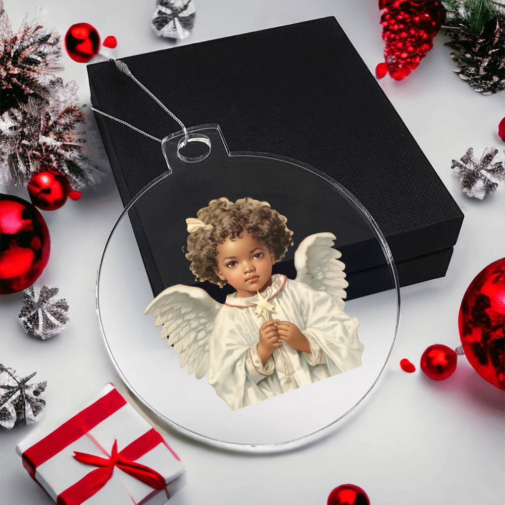 African American Angel Christmas Ornament - Elegant and Festive Decoration for the Holidays-[Heartfelt Family Gift]