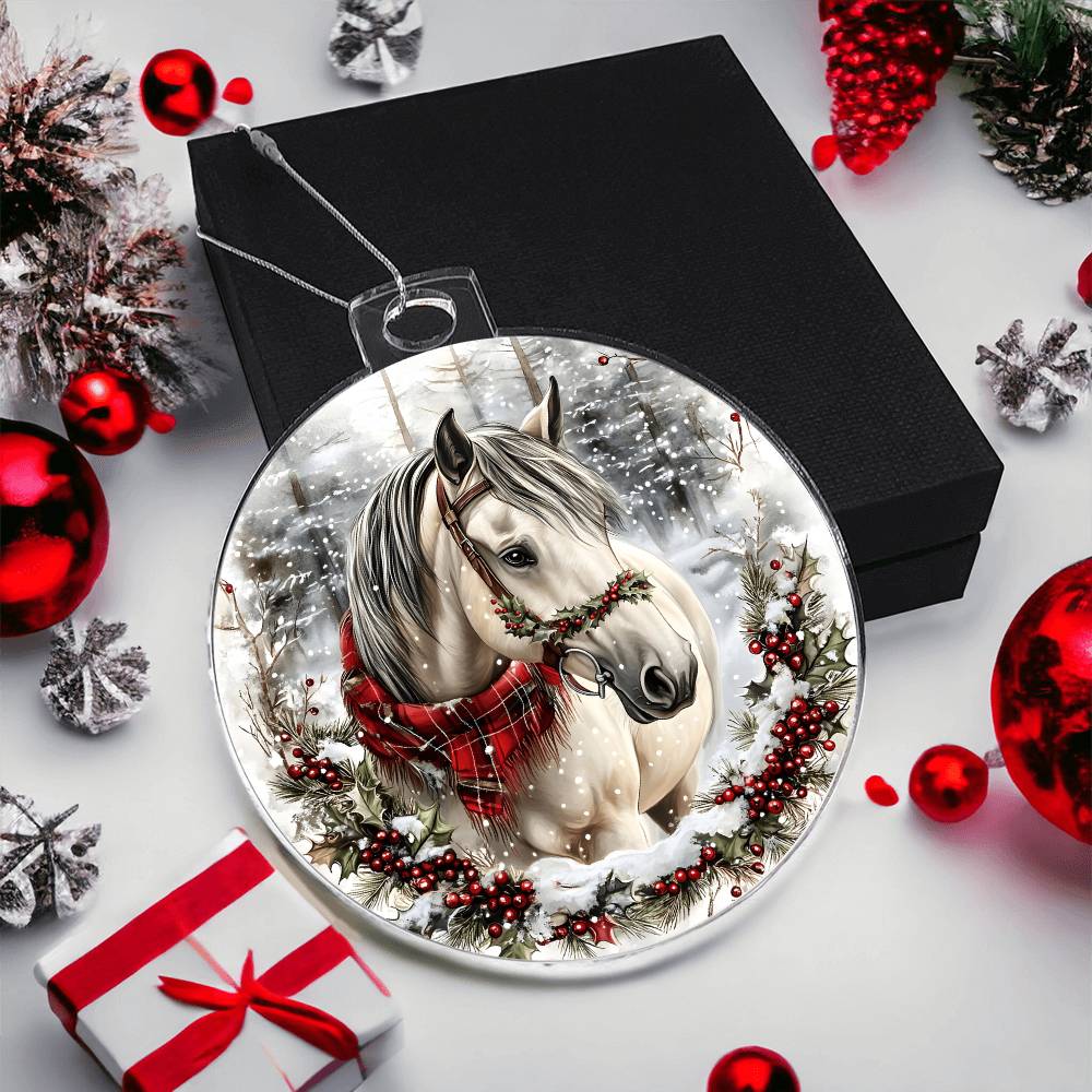 Horse Acrylic Christmas Ornament