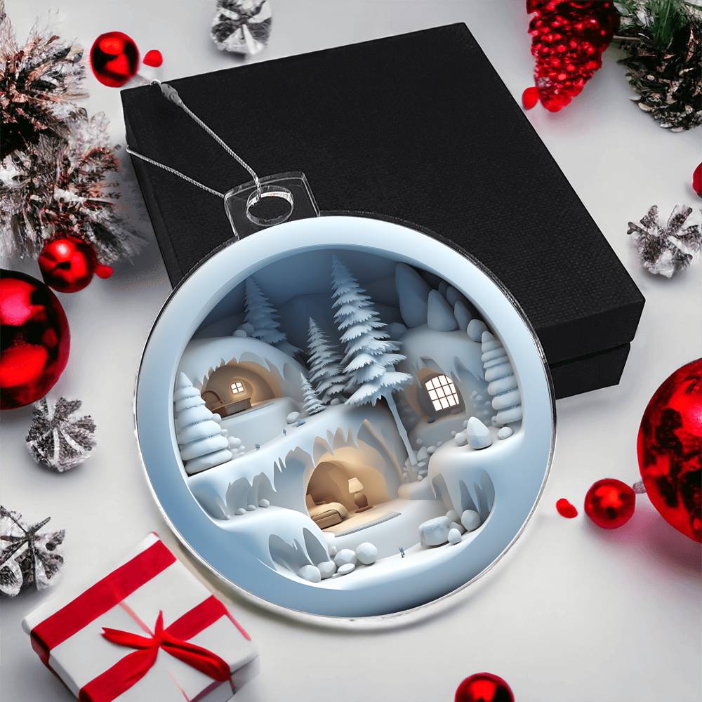 Winter Scene 3D Acrylic Ornament - Adds a Festive Touch to Your Holiday Decor-[Heartfelt Family Gift]