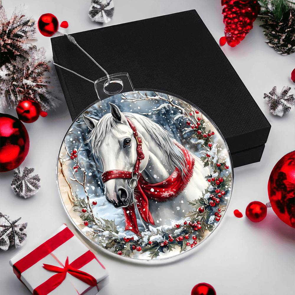 Horse Acrylic Christmas Ornament