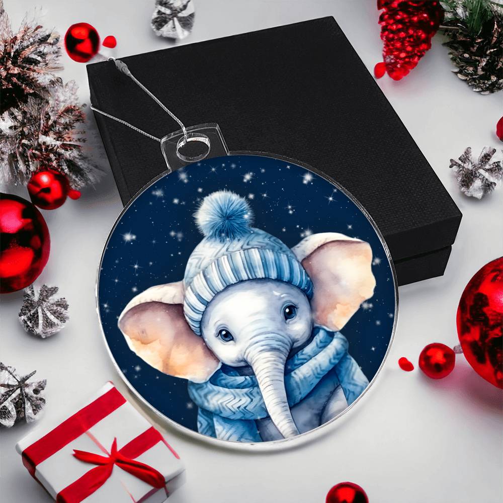 Elephant Christmas Ornament for Festive Holiday Decor - Winter Theme-[Heartfelt Family Gift]