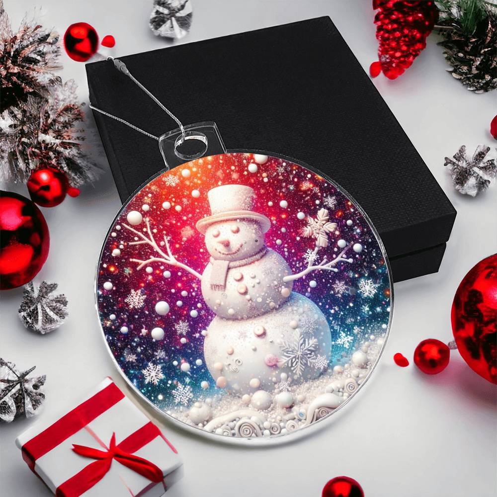Acrylic Snowman Christmas Ornament - Festive Holiday Decoration-[Heartfelt Family Gift]