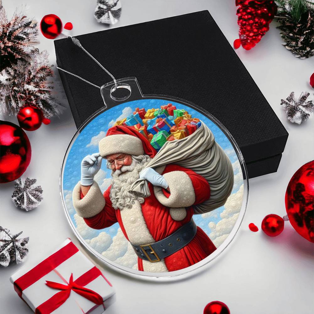 Acrylic Santa Christmas Ornament - Festive Holiday Decoration-[Heartfelt Family Gift]