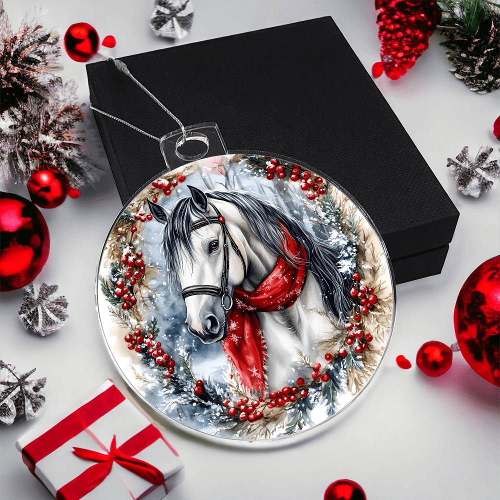 Horse Acrylic Christmas Ornament