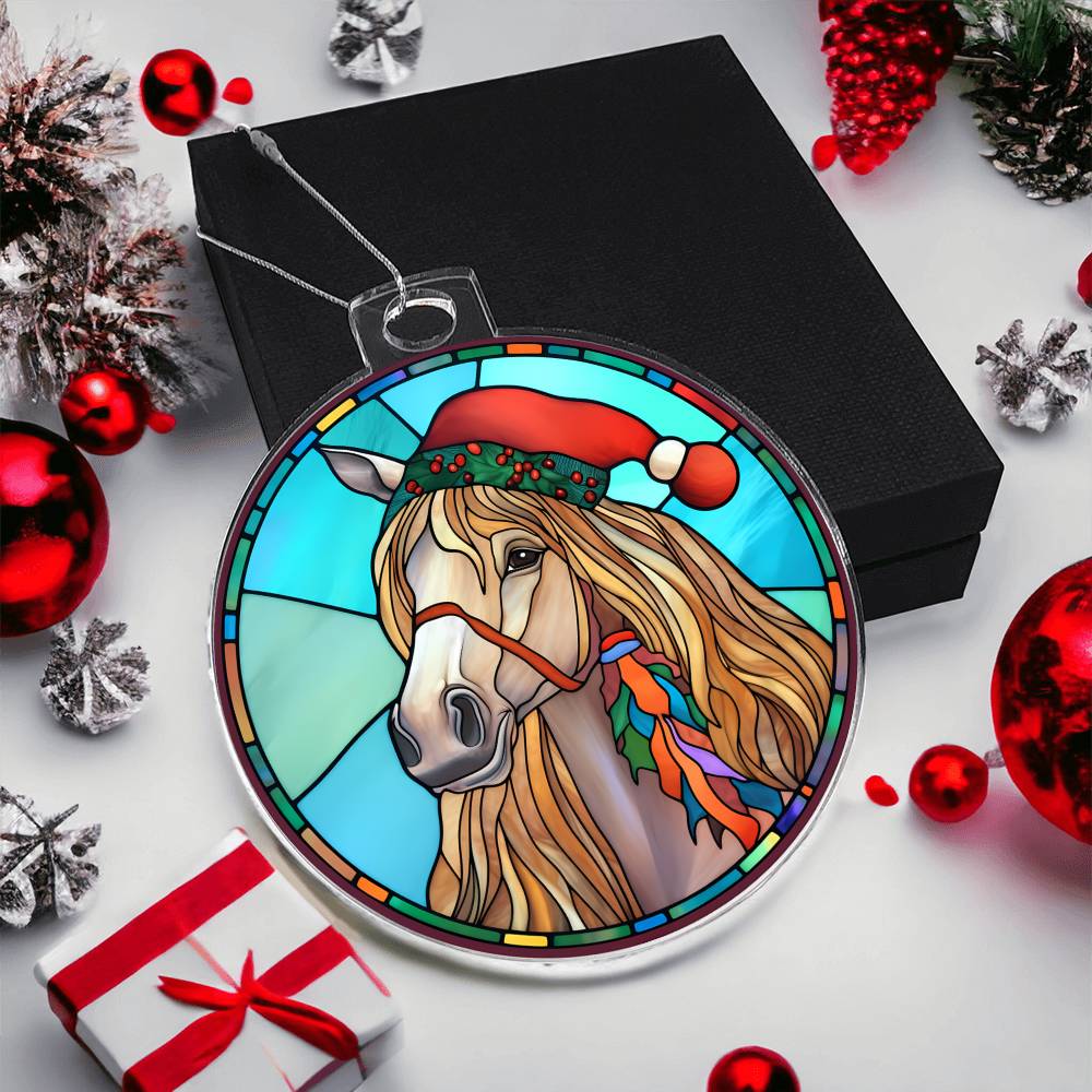 Handcrafted Stained Glass Horse Christmas Ornament - Unique Holiday Decor-[Heartfelt Family Gift]