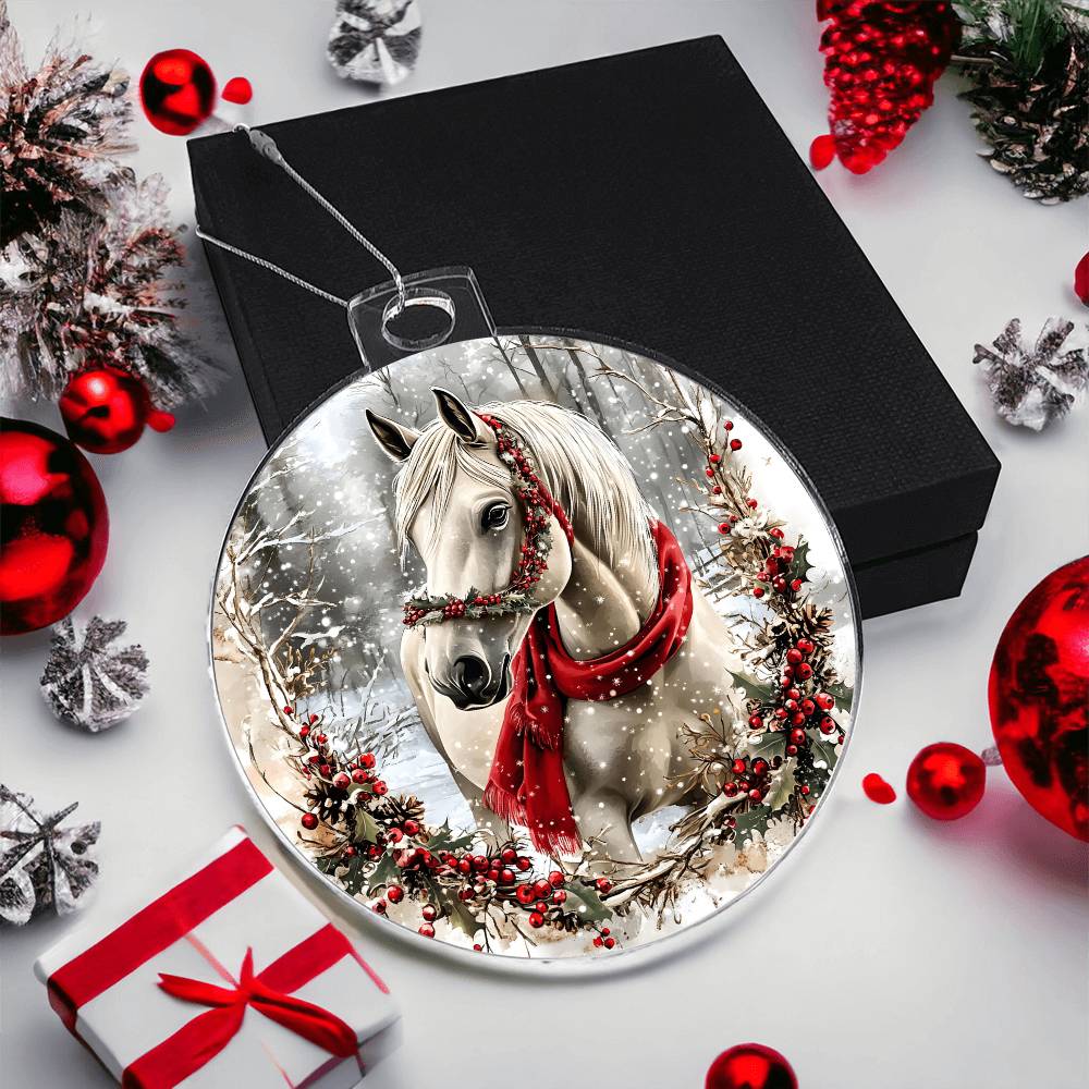 Horse Acrylic Christmas Ornament