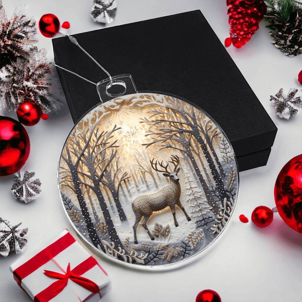 Christmas Ornament Deer in Snow Perfect for Holiday Decor-[Heartfelt Family Gift]