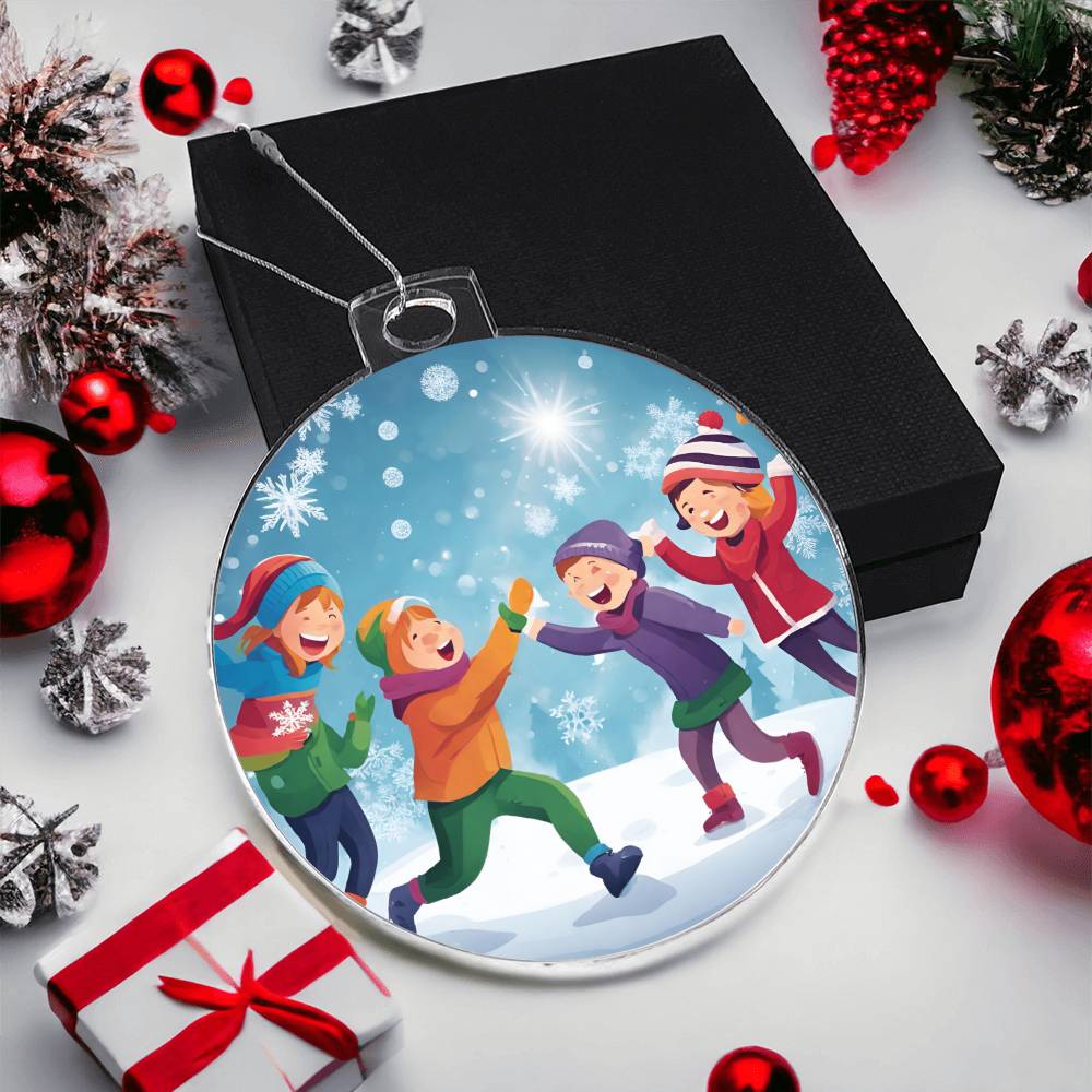 Monogrammed Leather Snow Days Ornament - Perfect Gift for Groomsmen-[Heartfelt Family Gift]