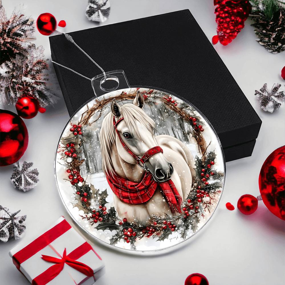 Horse Acrylic Christmas Ornament