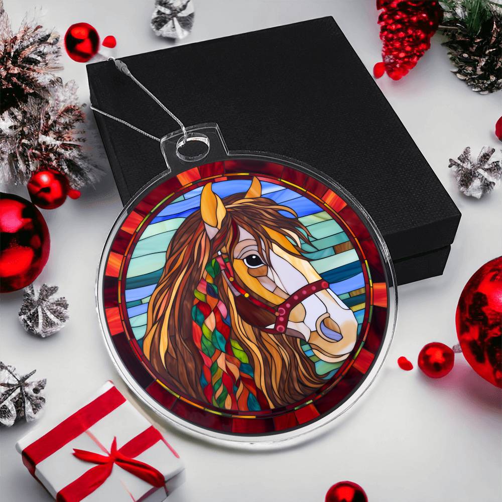 Stunning Stained Glass Horse Christmas Ornament - Handmade Holiday Decor-[Heartfelt Family Gift]
