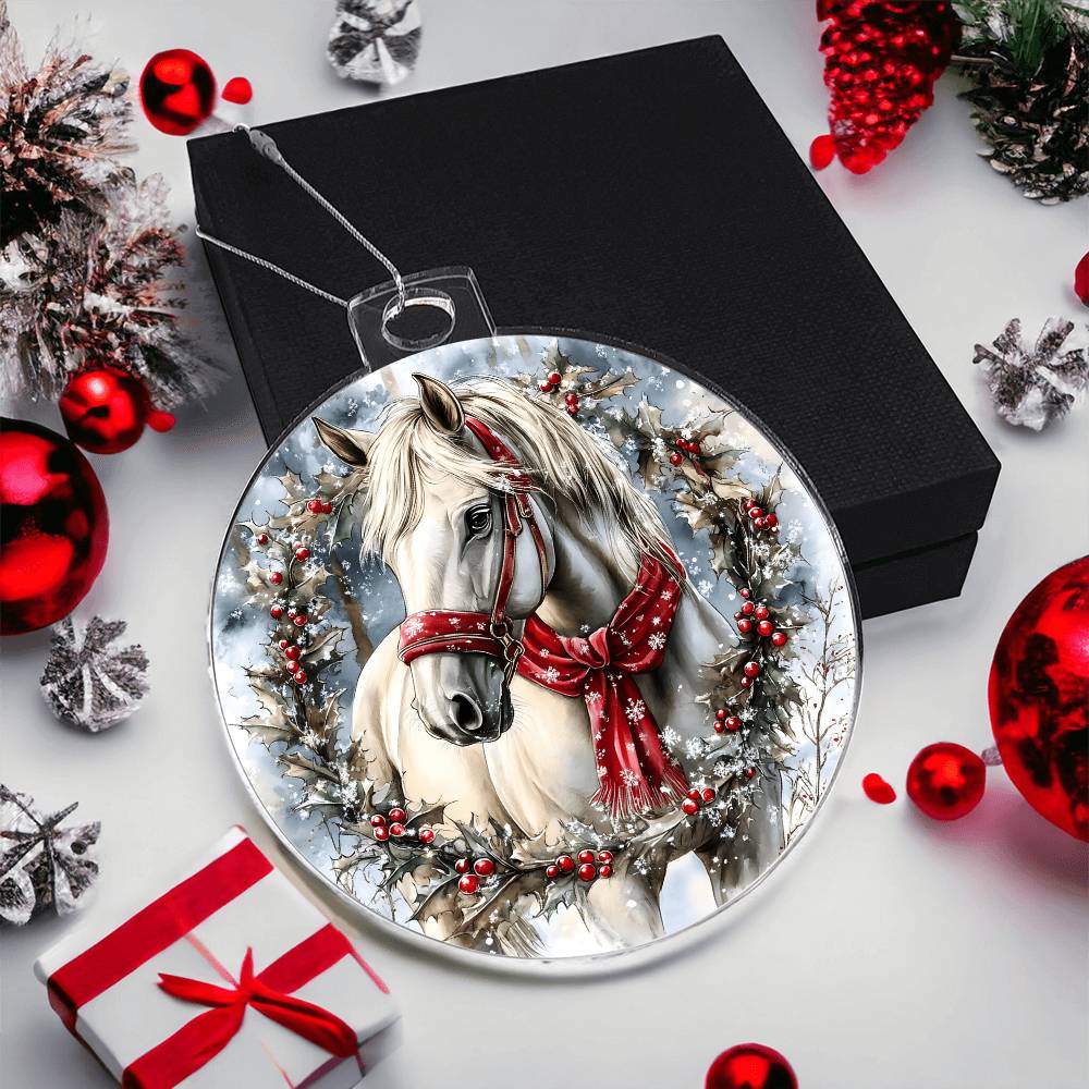 Horse Acrylic Christmas Ornament
