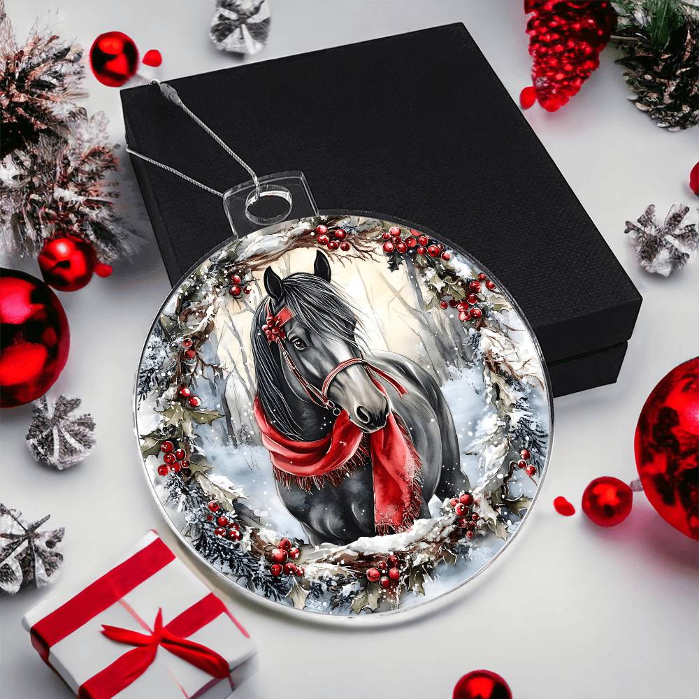 Horse Acrylic Christmas Ornament